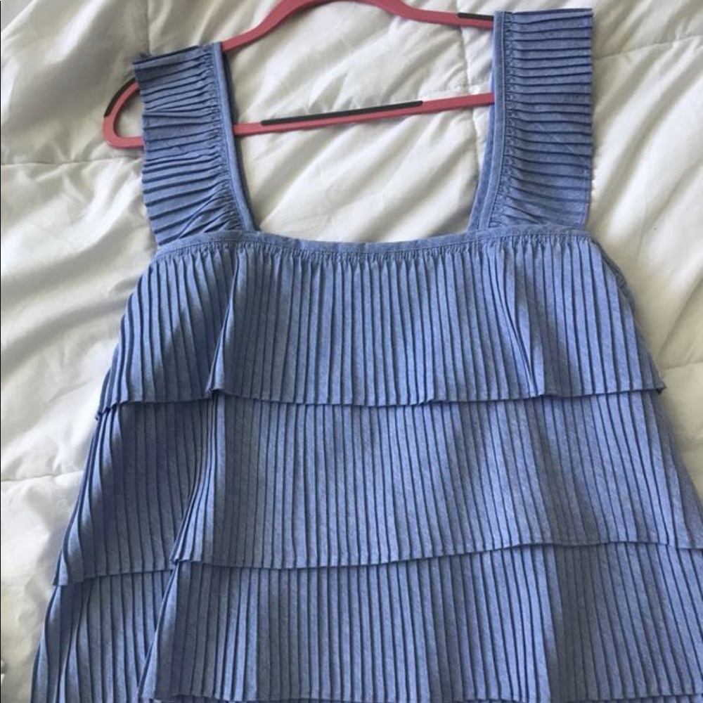 J. Crew ruffle top , blue size xl